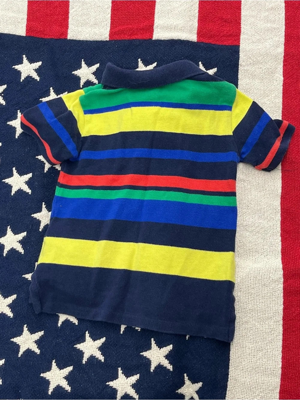 Ralph Lauren Boys Navy, Yellow, Blue & Green Striped Polo Boys Size 24 Months